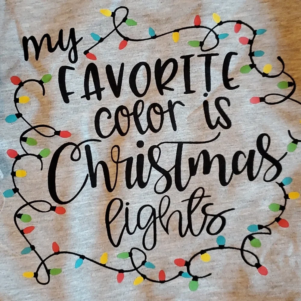 Great Gift - Christmas sweatshirt 6-12 months holiday lights + Honest Headband